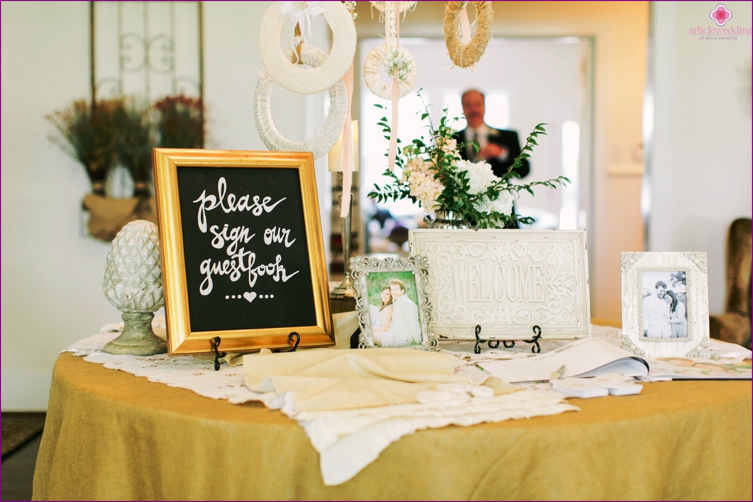 Welcome area bruiloft: gasten te ontmoeten Woonkamer deco van verklaringen