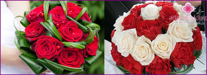 Vestuvių puokštė rožių