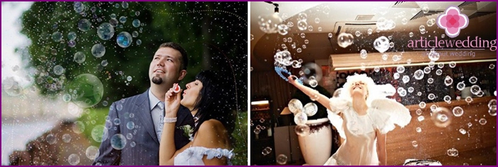 Muilo burbulai vestuvėms iš nuotakos