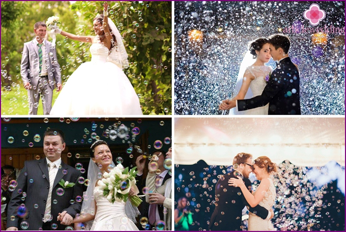 Jaunavedžių vestuvių fotosesija: burbulų magija