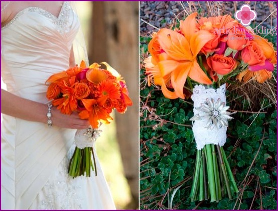 Orange bridal bouquet