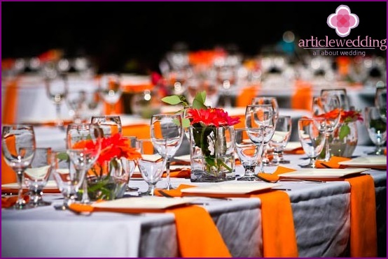 Decorações de casamento laranja