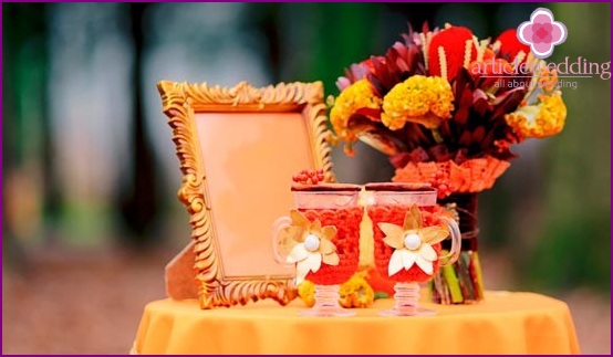 Ocher shades of orange wedding