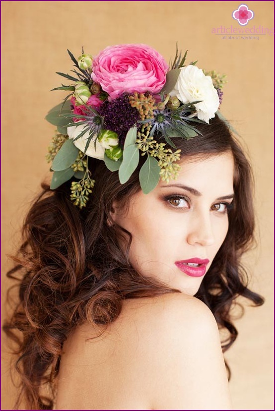 Crown of flowers for the bride