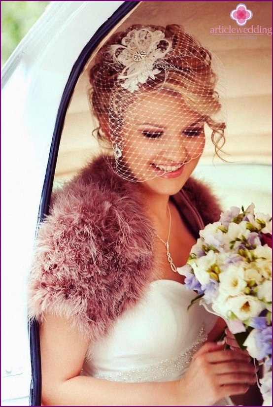 Romantic bride with a veil