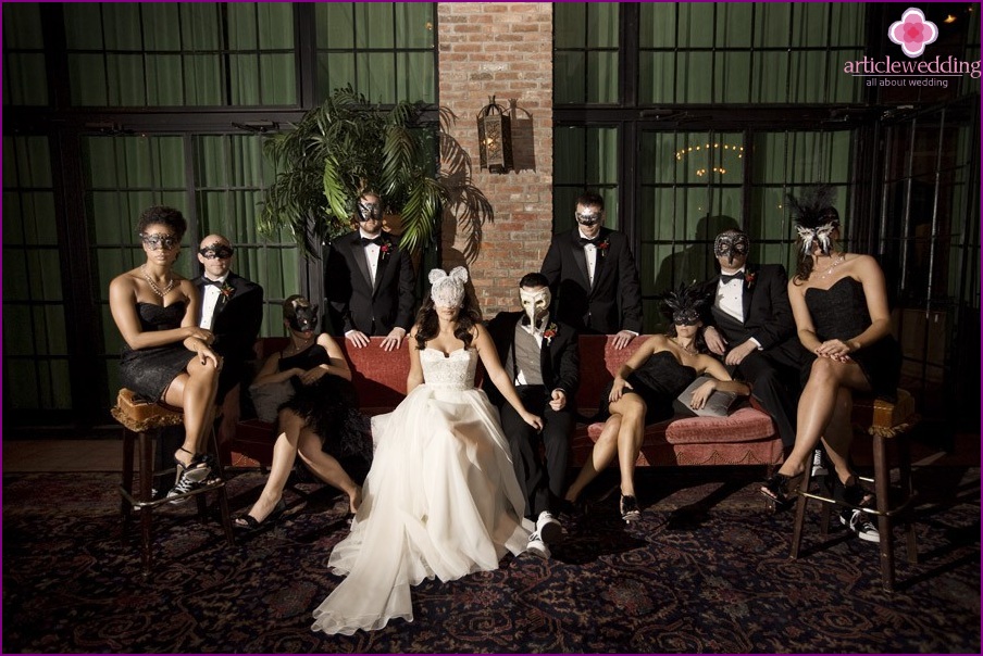 Masquerade style wedding