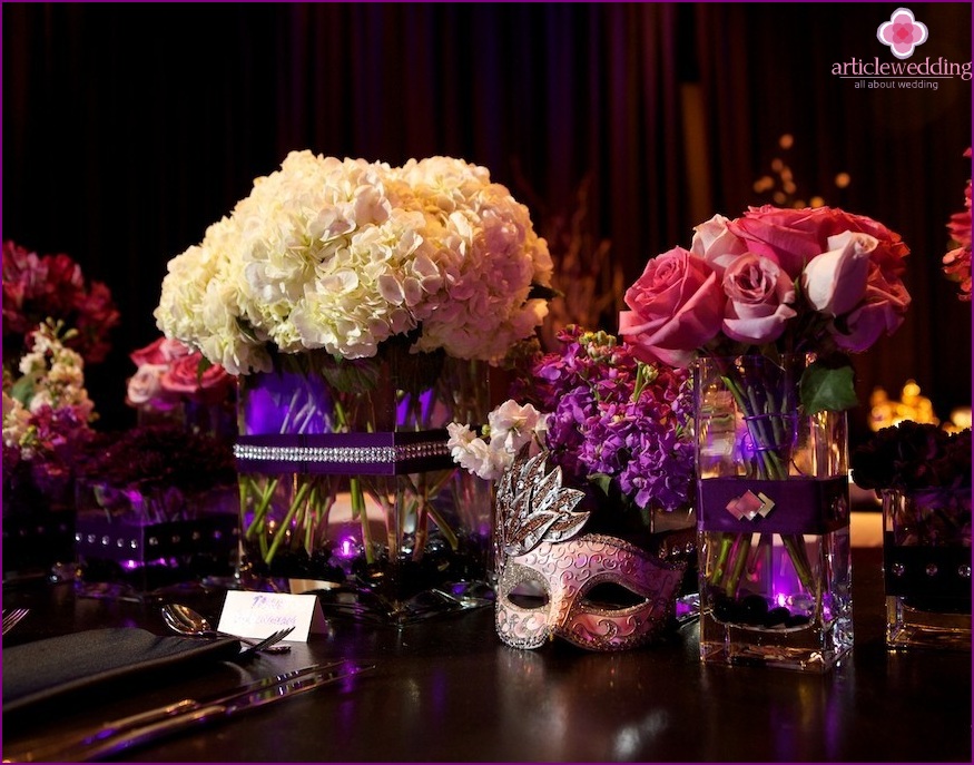 Masquerade style wedding accessories