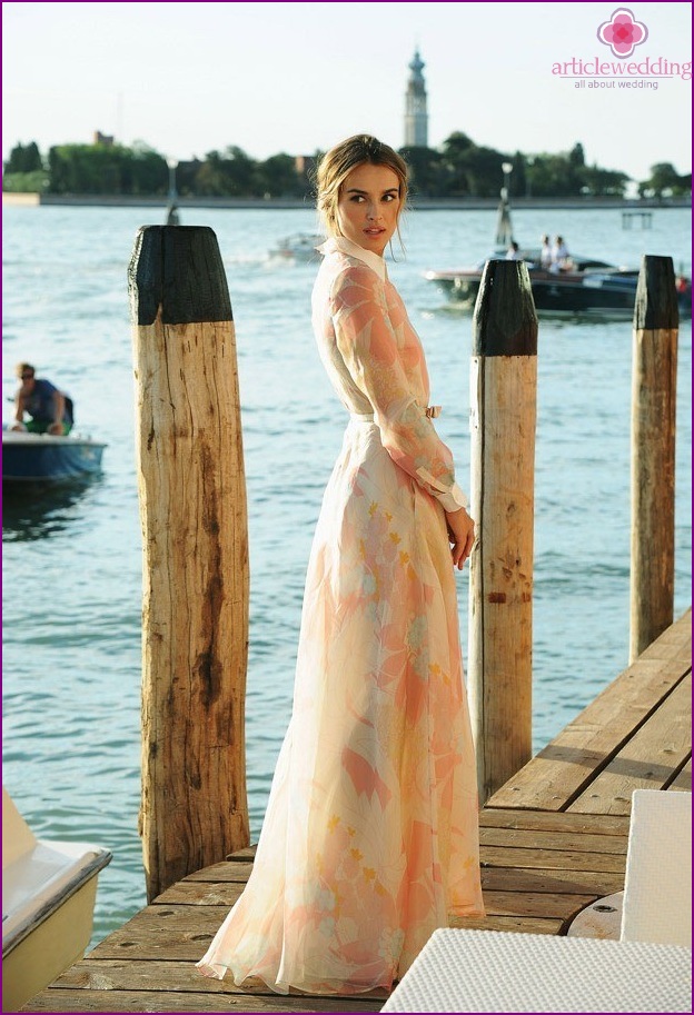 Delicate dress in flowers