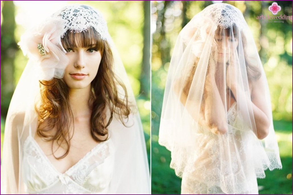 Floral motif on veil