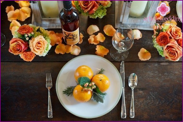 Tangerine gifts for guests