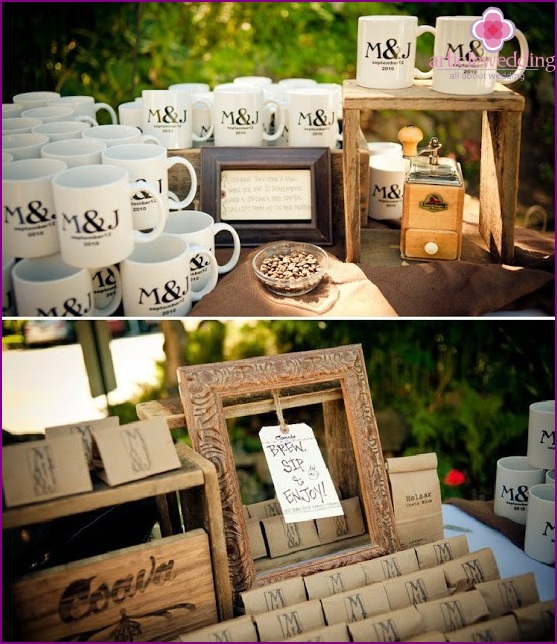 Vintage coffee bar at the wedding