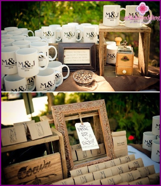 Modern coffee bar at the wedding