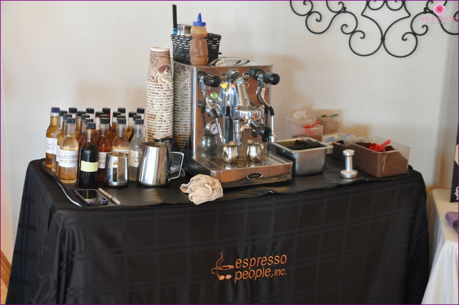 Coffee bar for a wedding