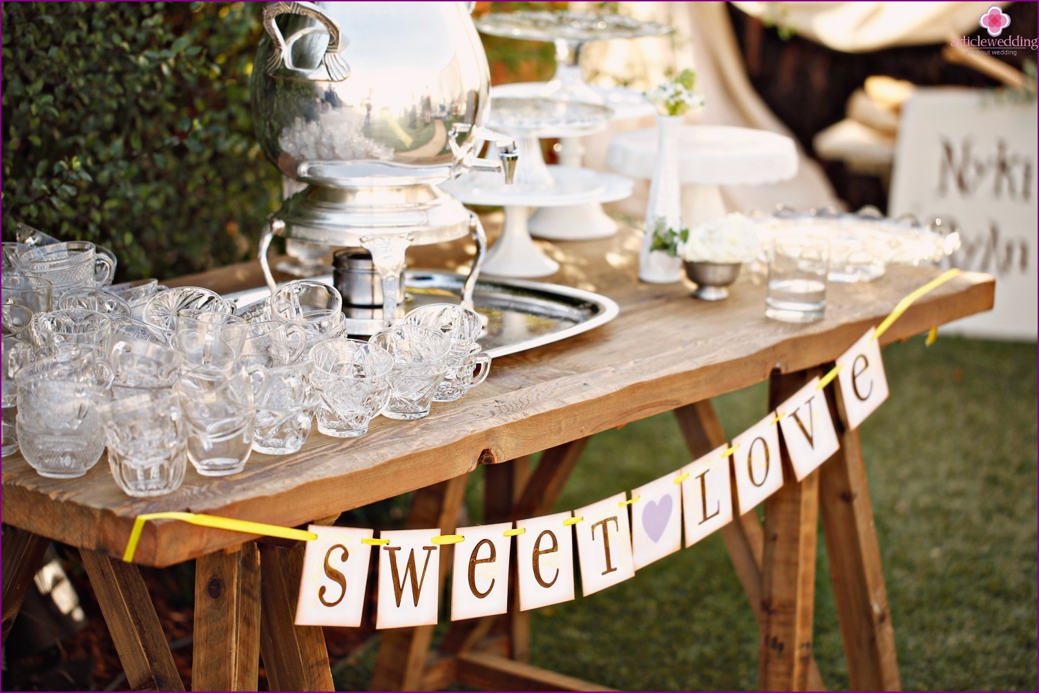 Salón de café en la boda.