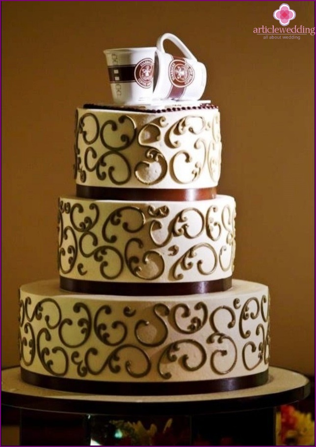 Torta egy esküvői kávéra