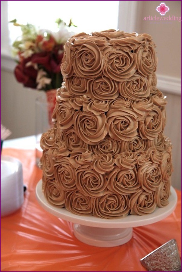 Decorazione torta per matrimonio di caffè