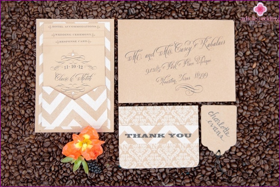 Kaffee-Hochzeits-Einladungen