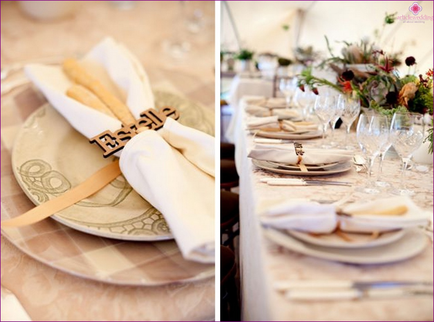 Decoración de mesa para una boda de café