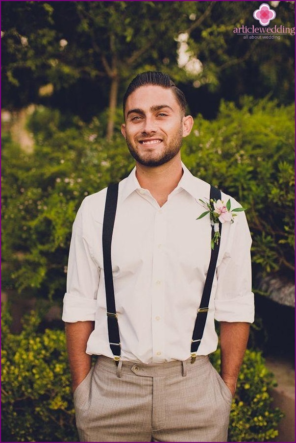 Groom-style suspenders