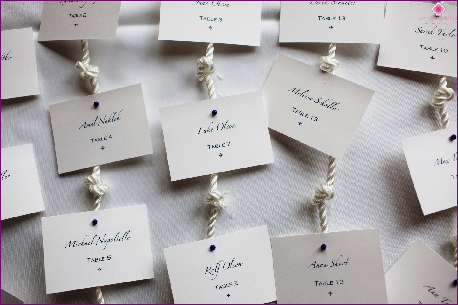 Landing cards for a sea wedding