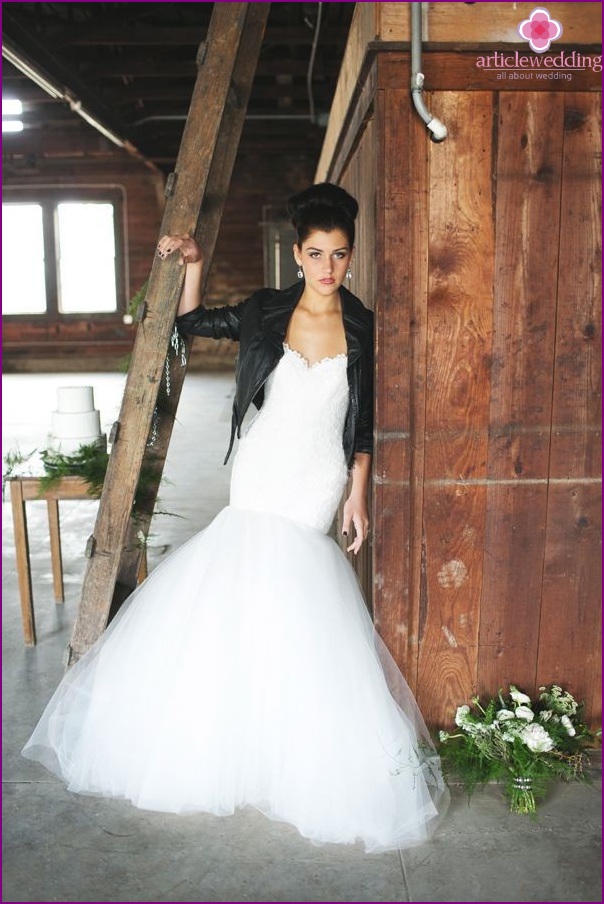 Leather jacket in the image of a bride