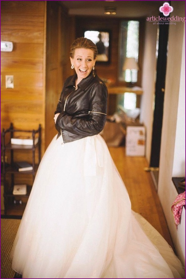 Leather jacket in the image of a bride