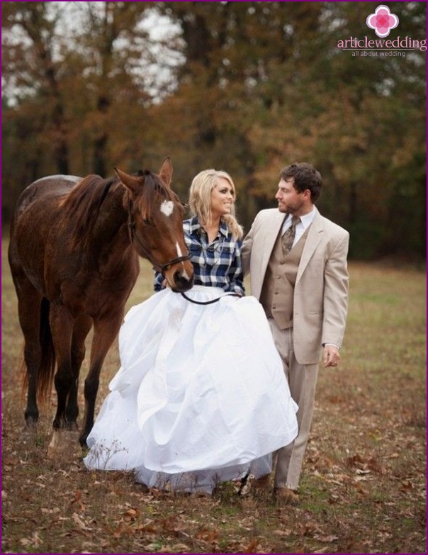 Chemise à carreaux à l'image d'une mariée