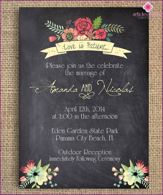 Invitations de style tableau noir