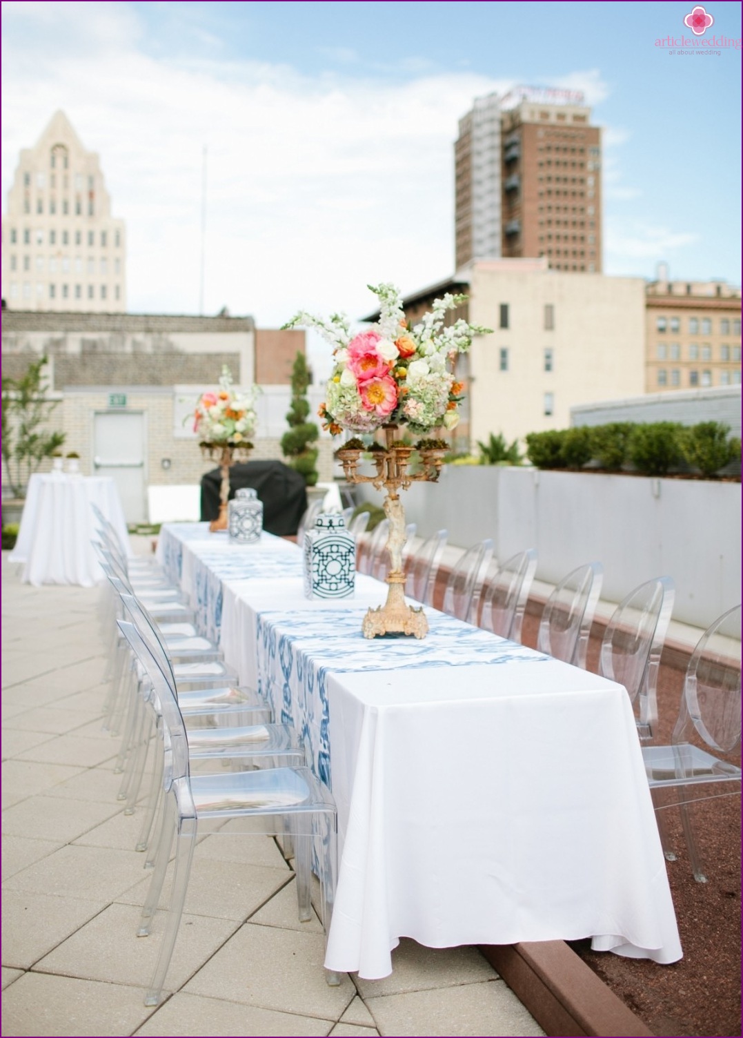 تنظيم حفلات الزفاف على السطح
