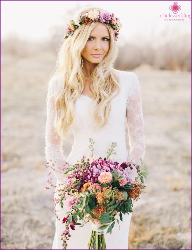 Una corona di fiori per la sposa