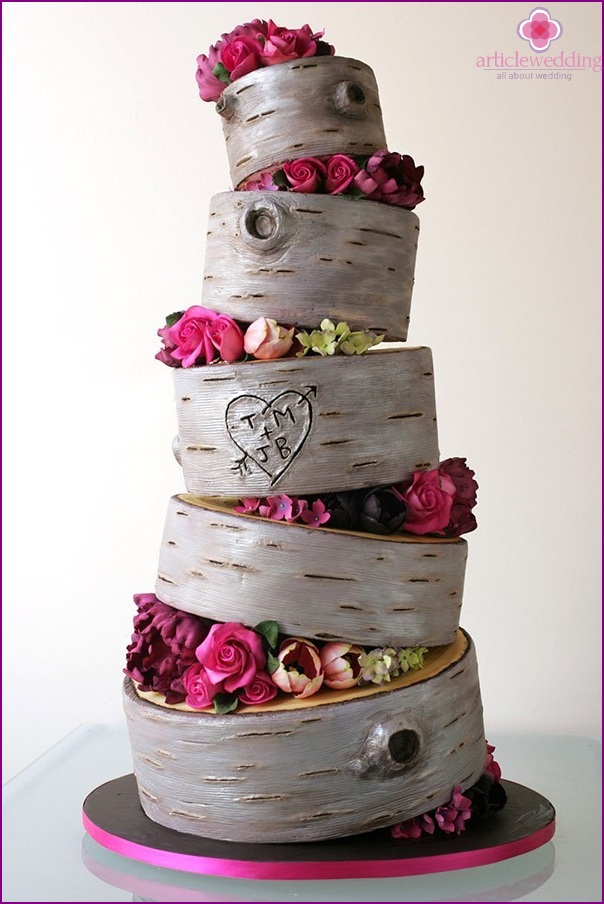Forest Style Wedding Cake