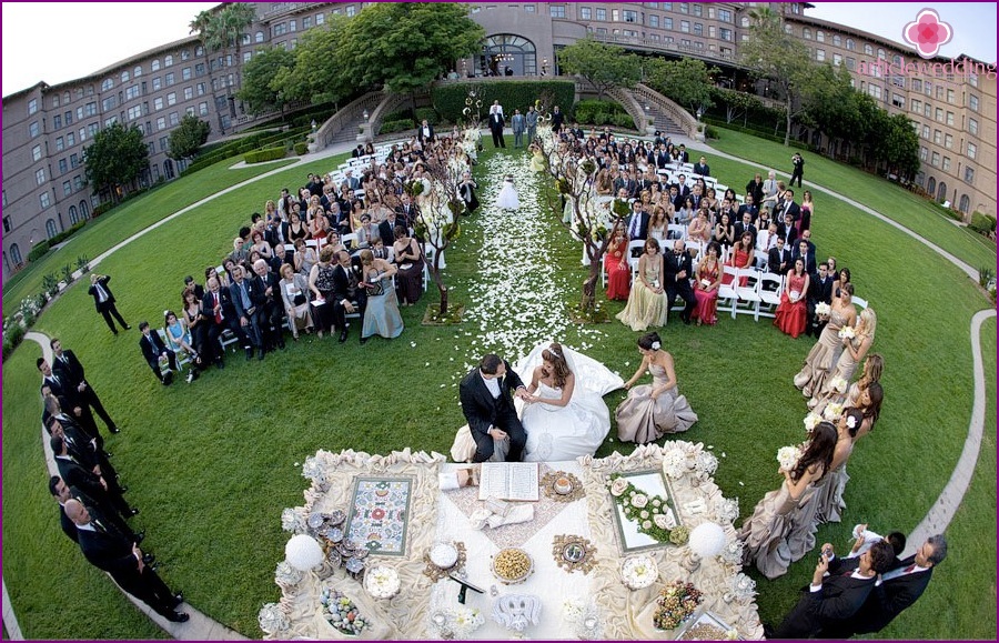 Photographie aérienne de mariage