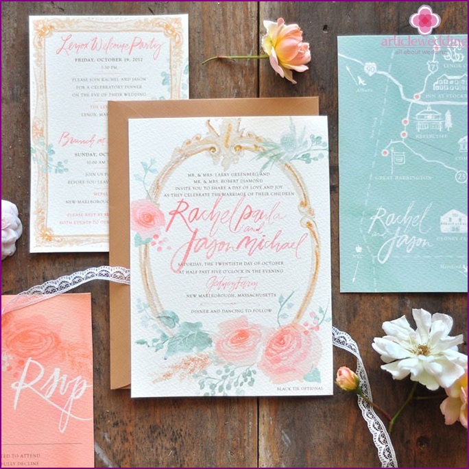 Watercolor wedding invitation