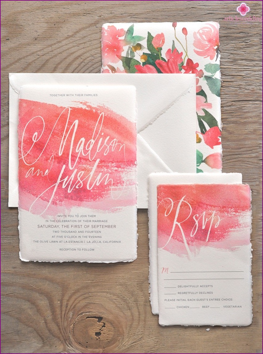 Watercolor wedding invitation