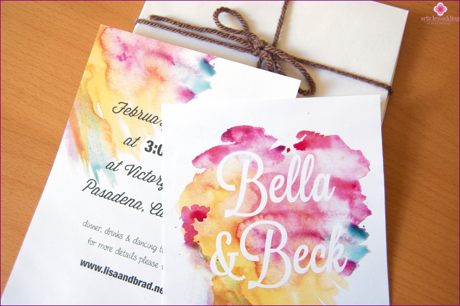 Invitación de boda acuarela