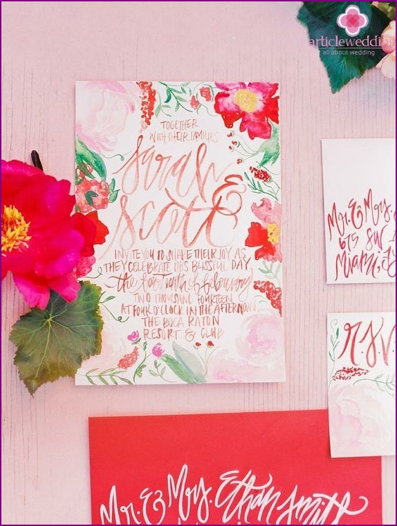 Watercolor wedding invitation