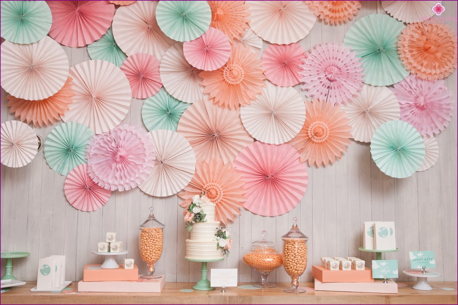 Fans in a wedding decor