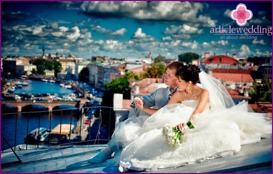 Rooftop wedding photo shoot