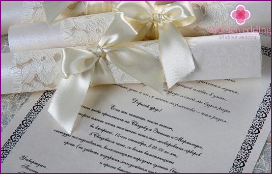 Scroll wedding invitations