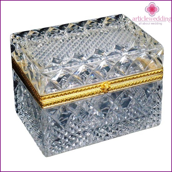 Caja de cristal a su esposa