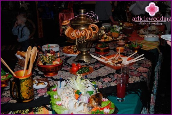 Wedding banquet in Russian style
