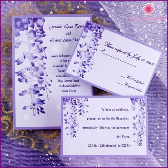 Wedding Invitations in Purple
