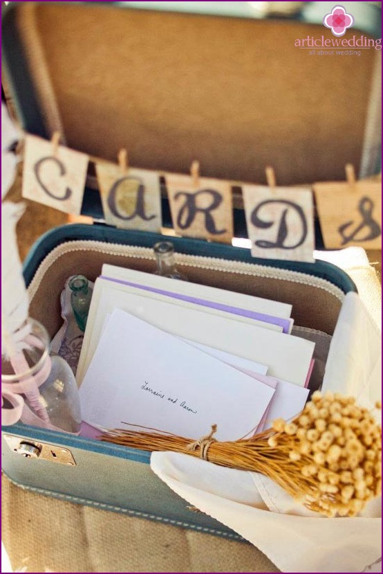 Vintage suitcase for wedding cards