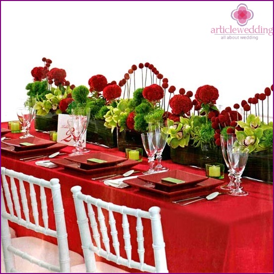 Wedding decoration in red