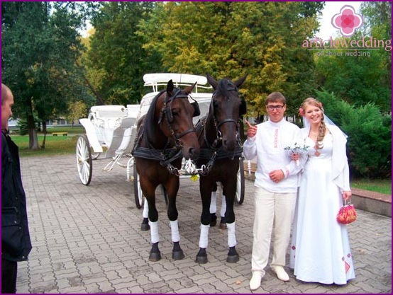 Traditionele koets stijl bruiloft