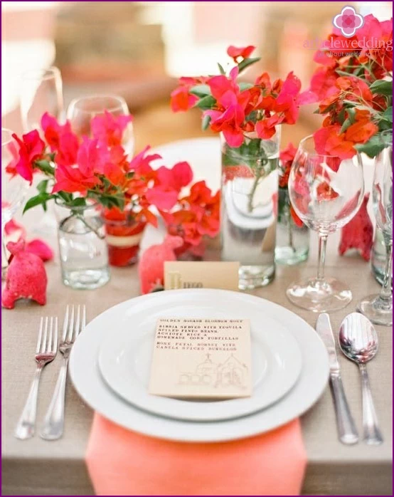 Cores do casamento coral