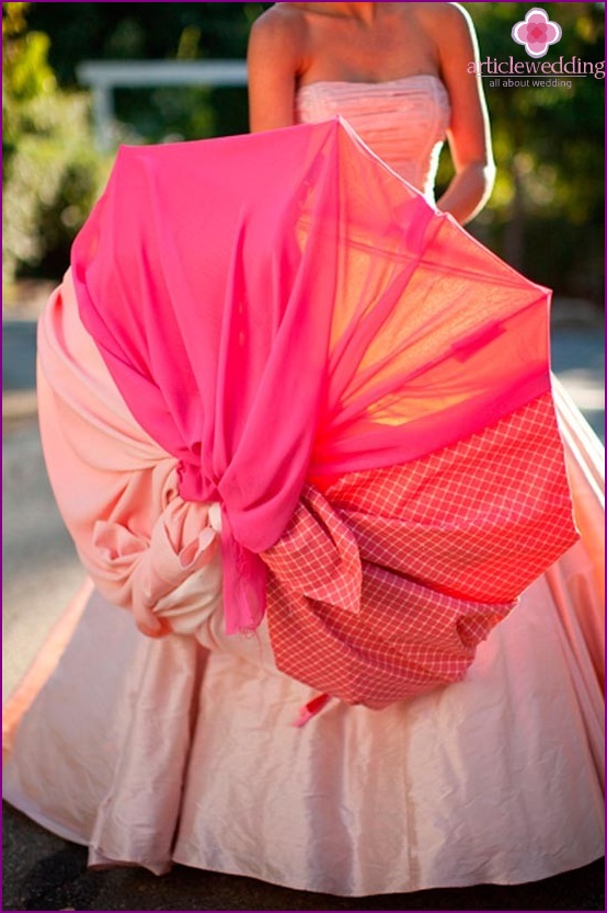 Umbrella made of fabric for a wedding