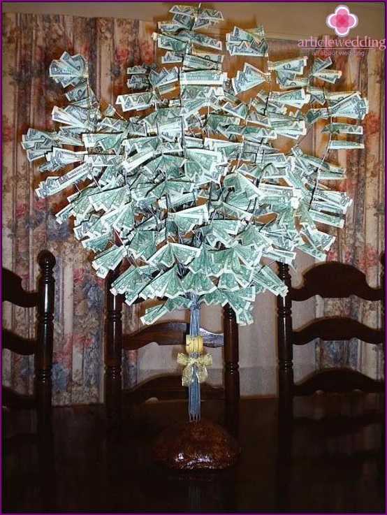 Árbol de dinero en la boda