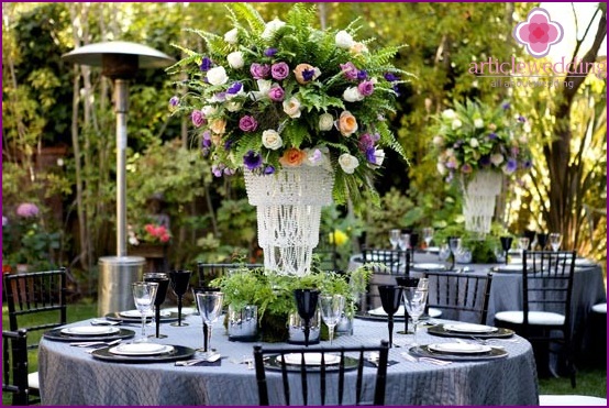 Decoración de la boda de zafiro