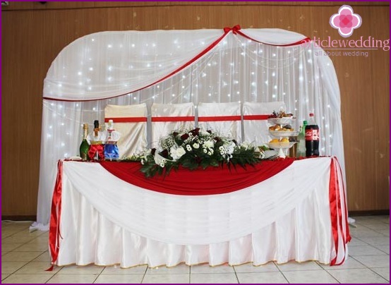 White and red tablecloth